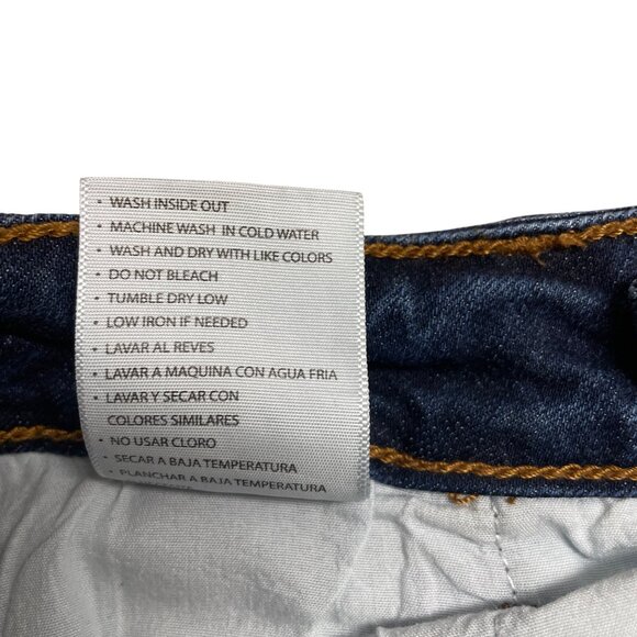 KANCAN JEANS BUTTON FLY HIGH RISE SKINNY DISTRESSED SIZE 5 / 26 ANKLE DARK WASH - Picture 8 of 11